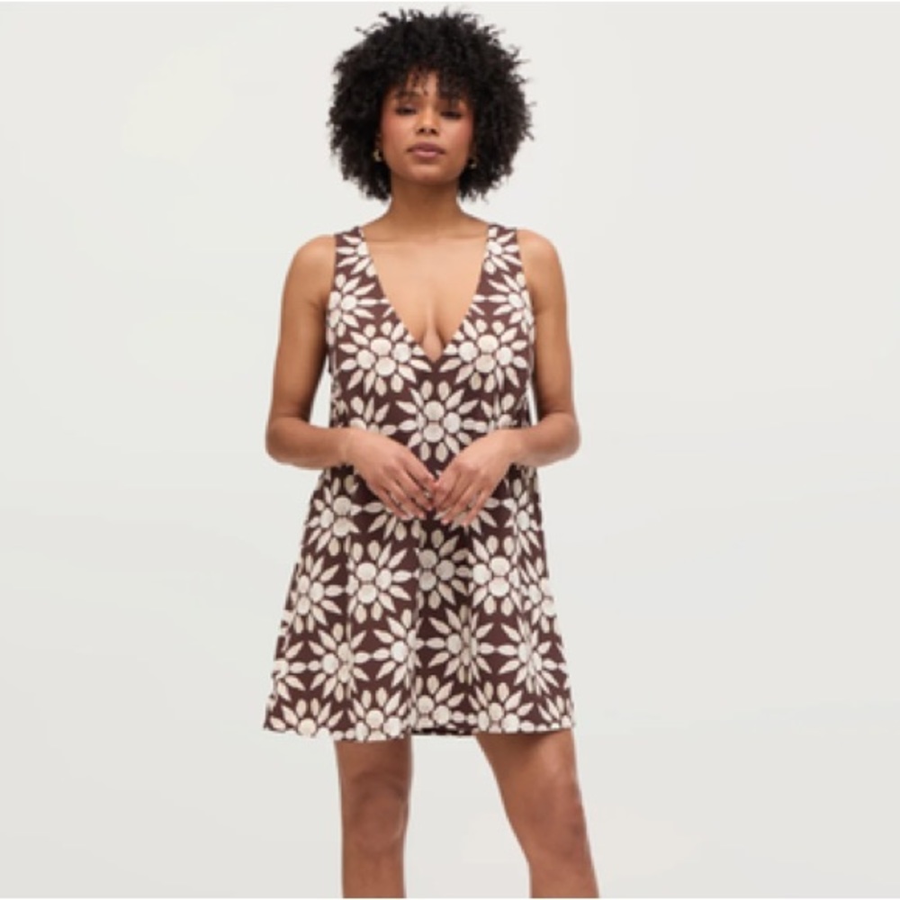 Brown shell print dress